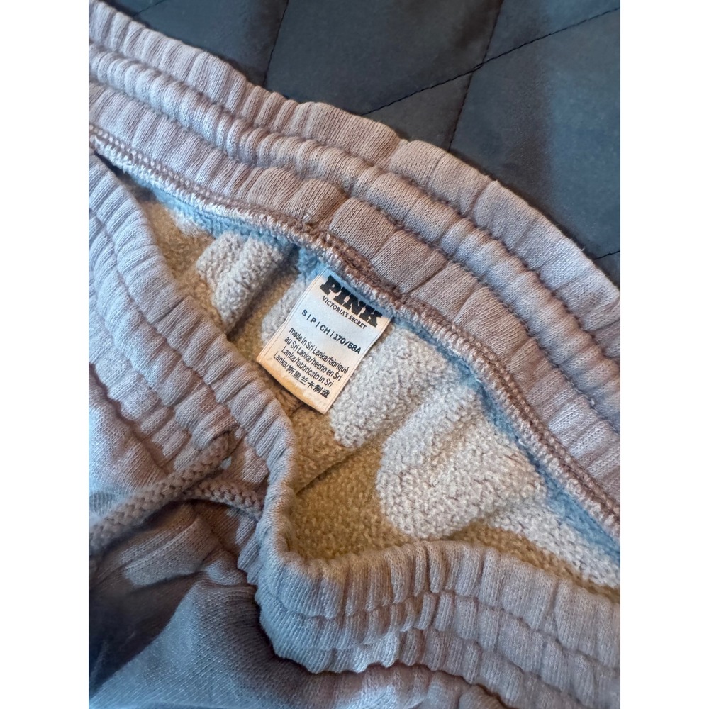 Victorias Secret PINK Fleece Jogger Sweatpants Mauve Pink Small High Rise Pocket - Picture 2 of 9
